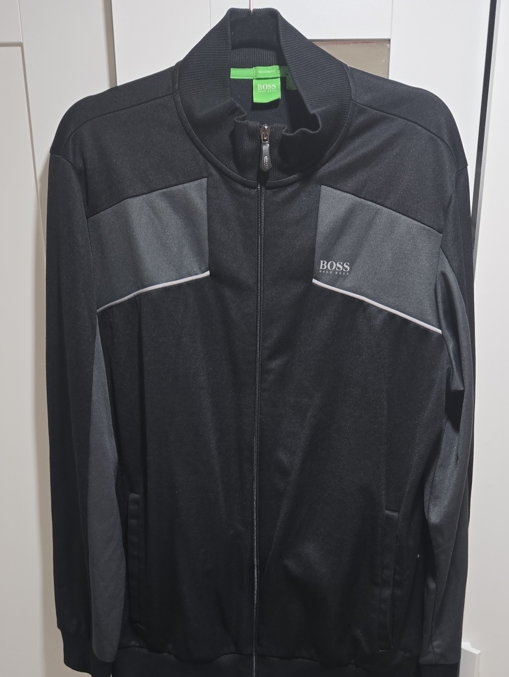 BOSS Black & Gray Zip-Up Bomber Jacket